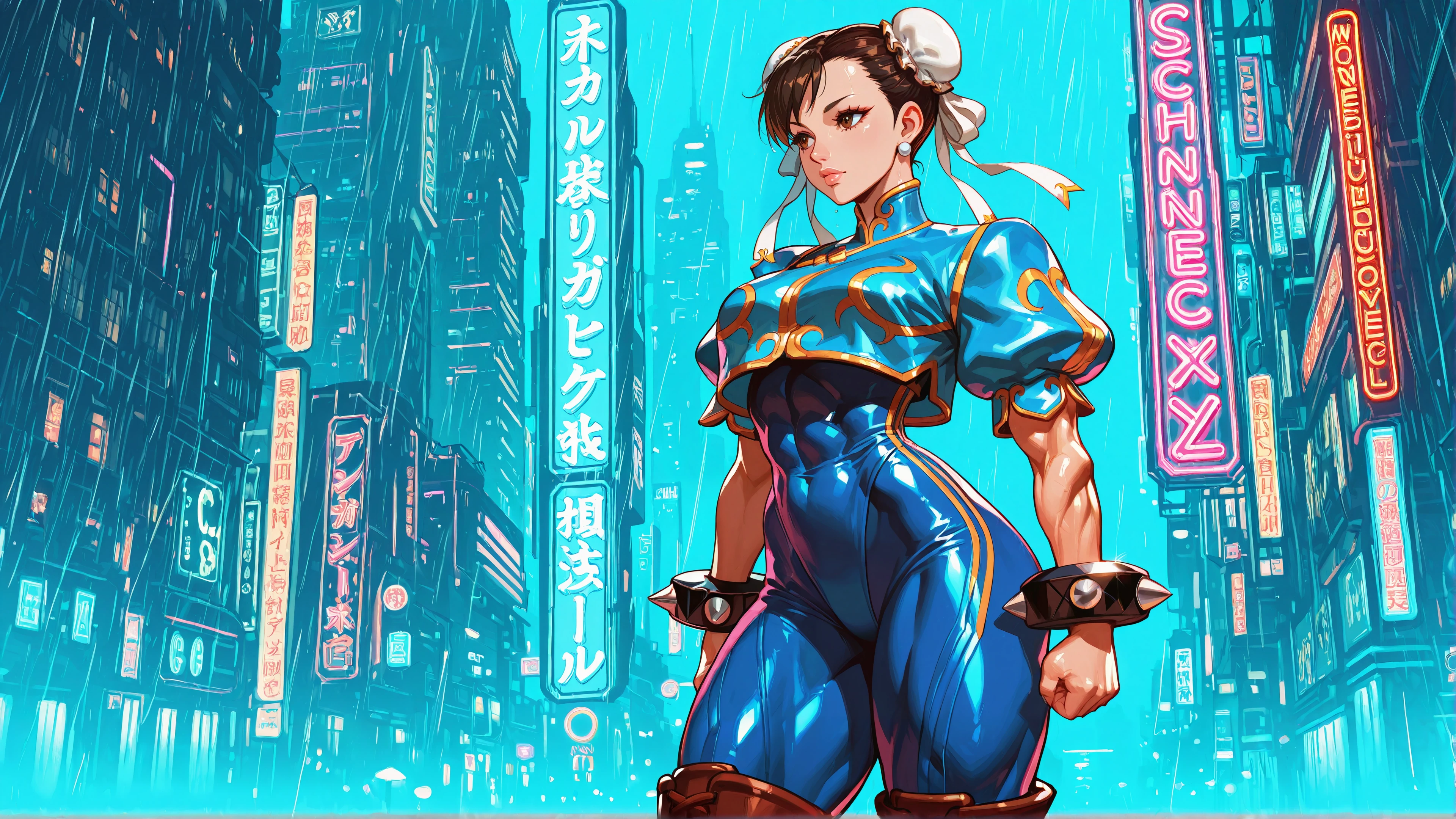 chun li cyberpunk wallpaper 4k desktop