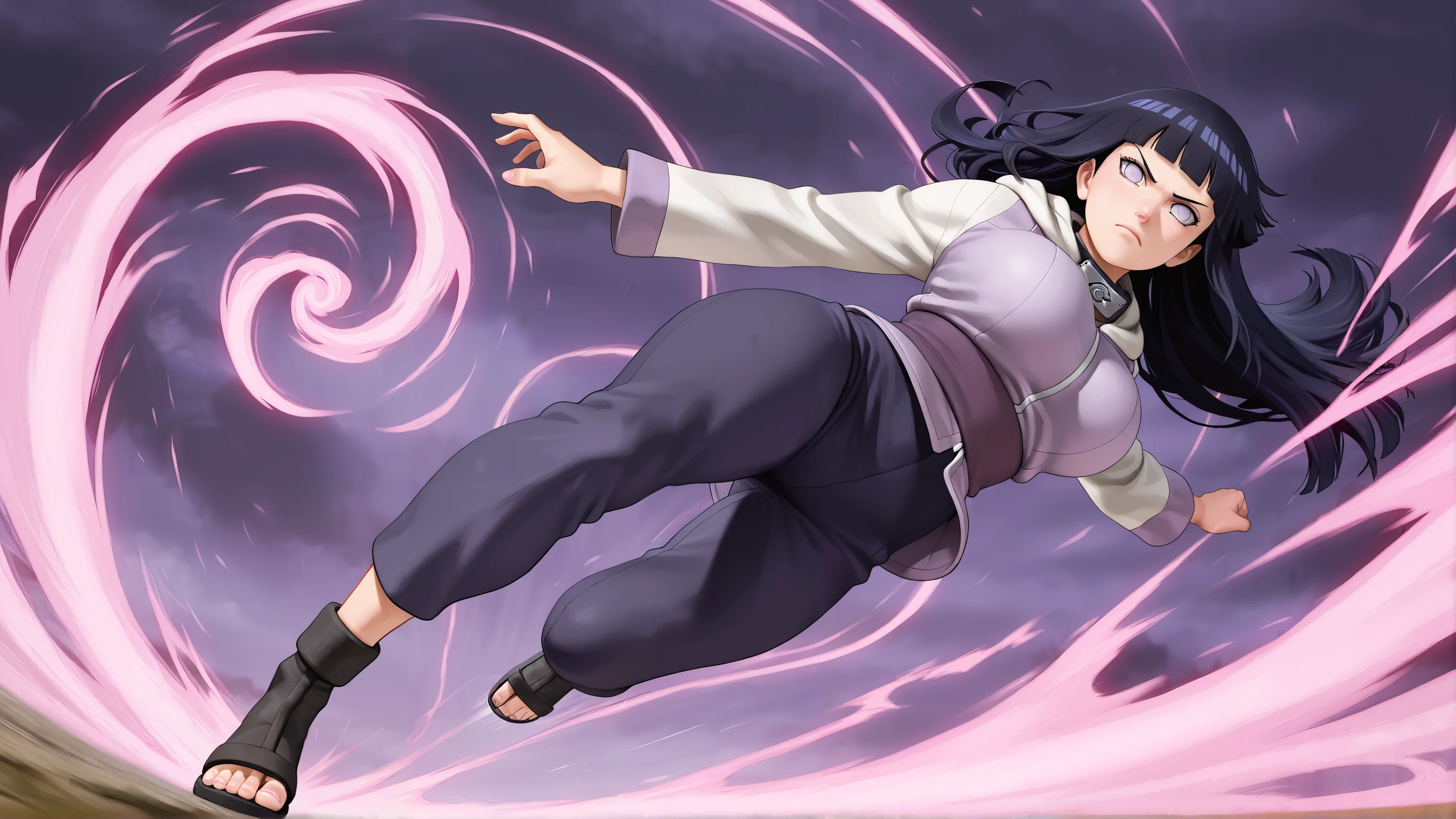hinata hyuga action desktop wallpaper 4k