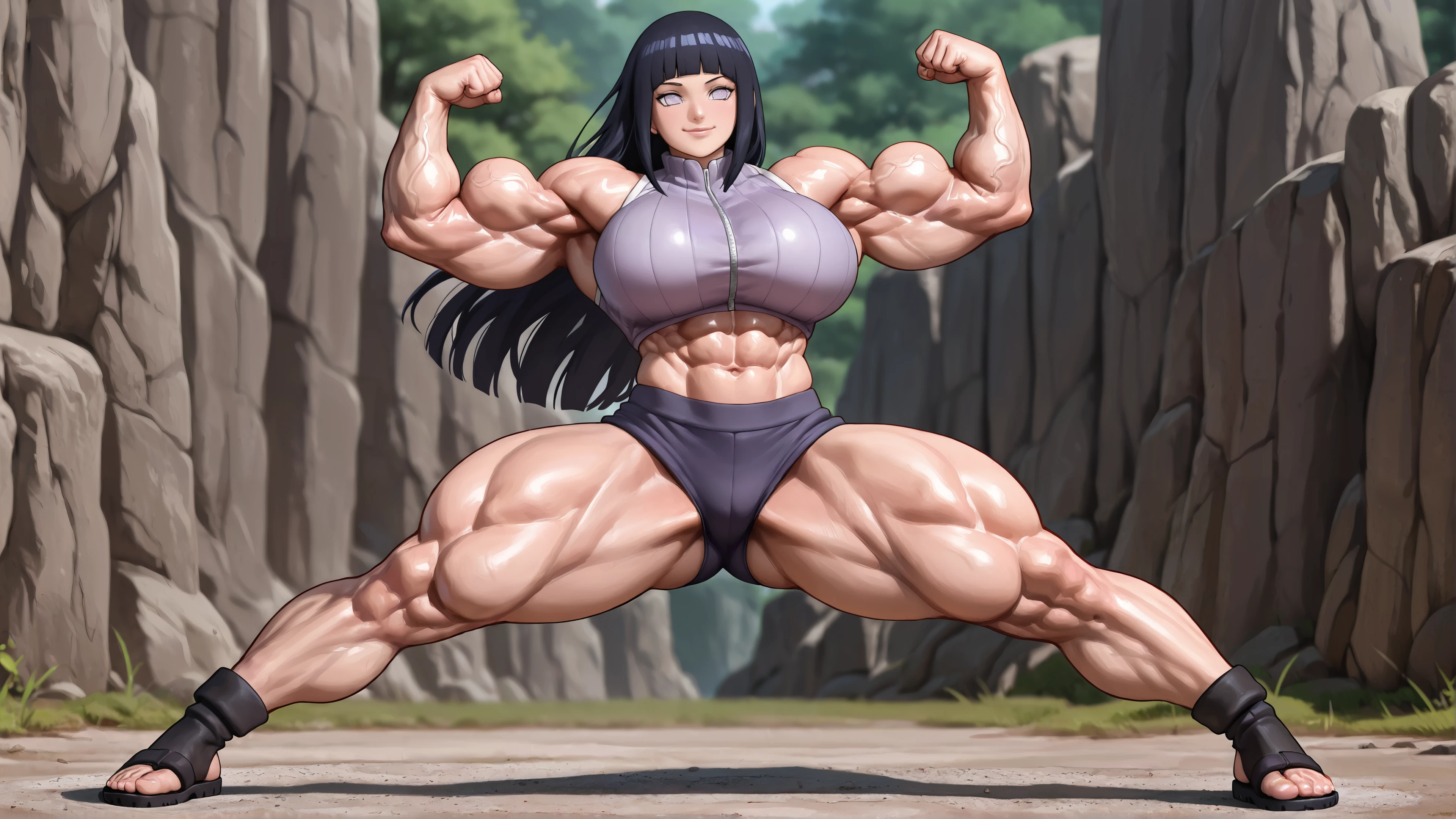 hinata hyuga muscular desktop wallpaper 4k