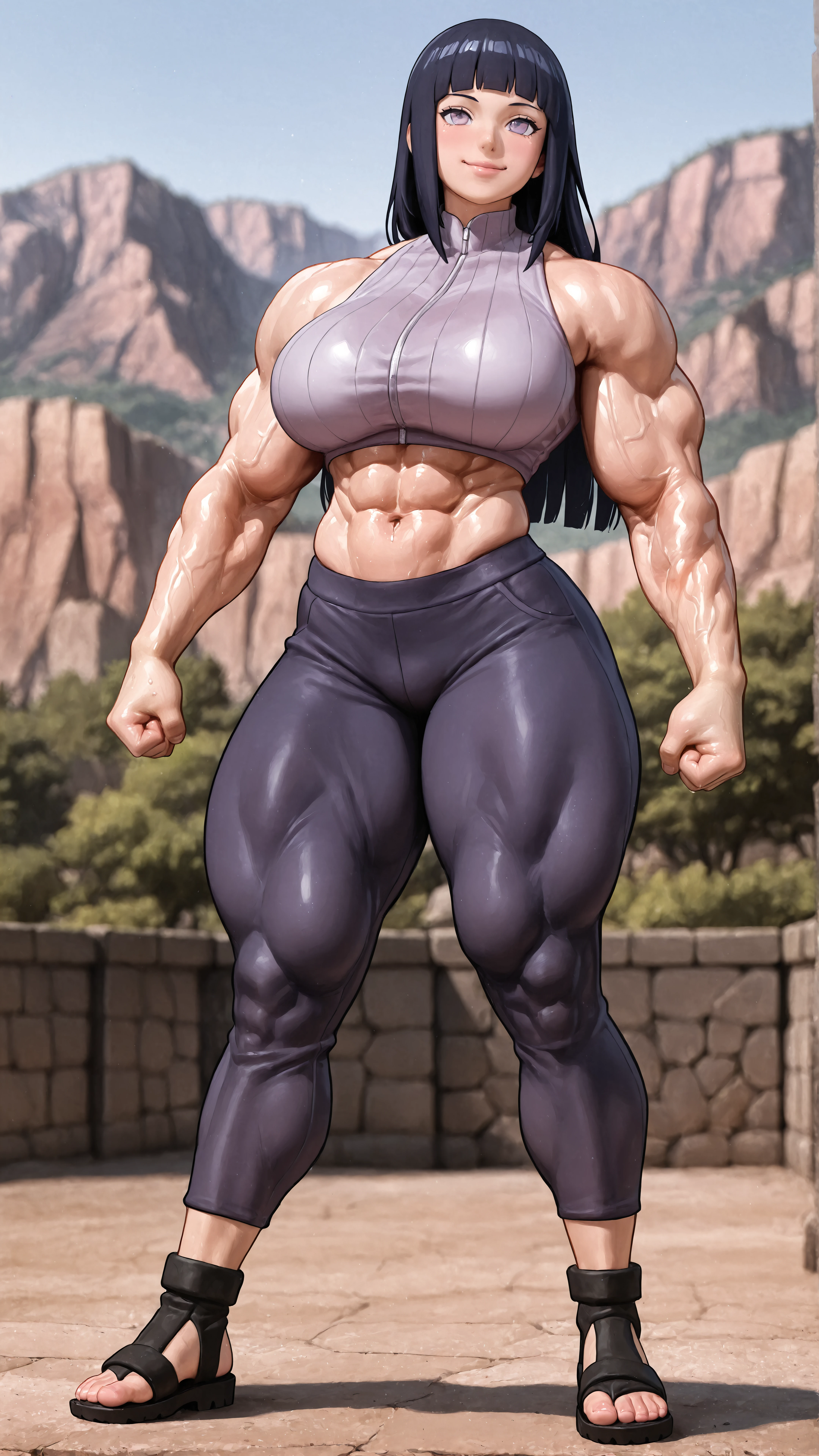 muscular hinata hyuga mobile wallpaper