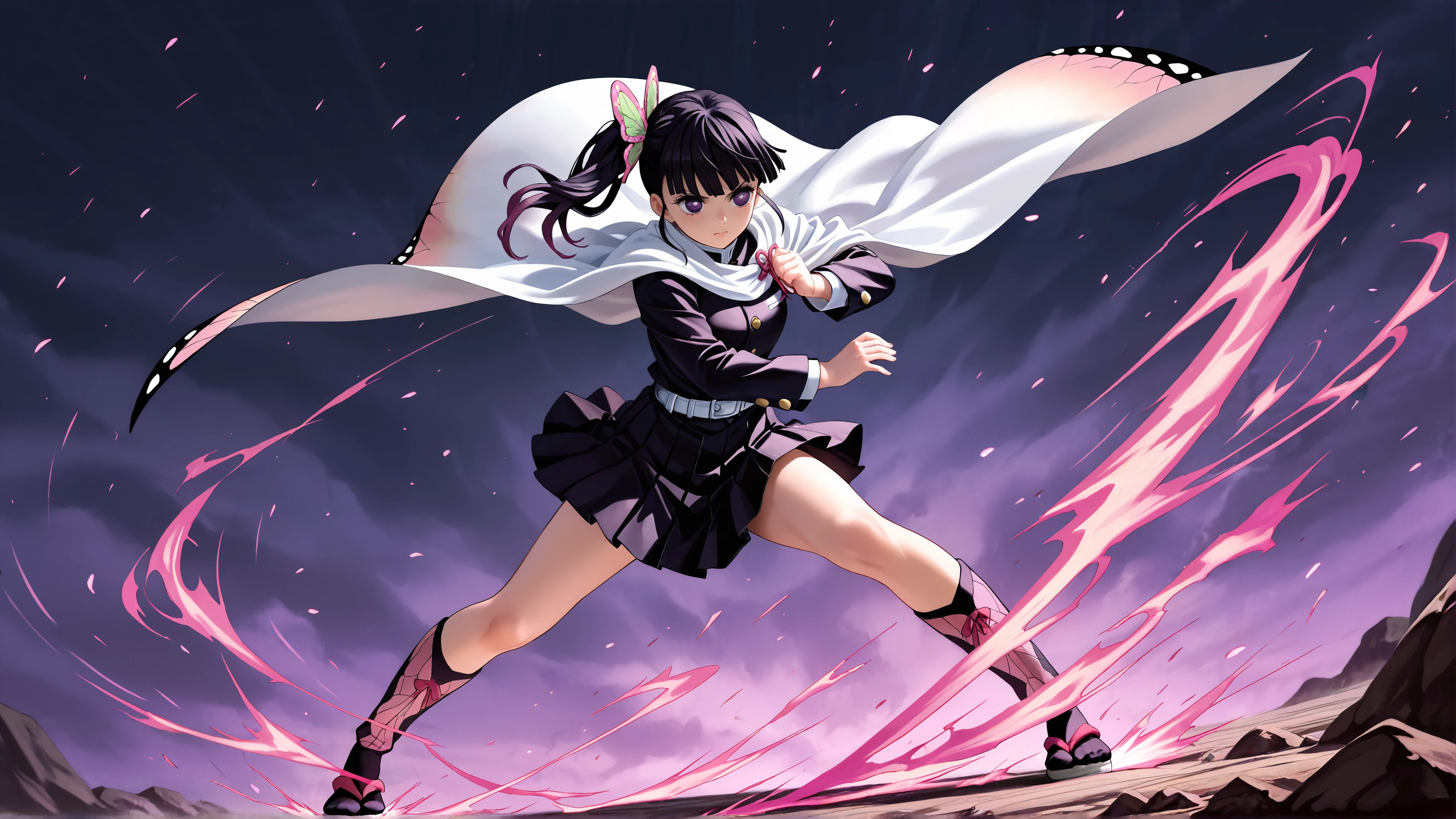 kanao tsuyuri action, demon slayer action wallpaper, kanao desktop 4k, strong kanao