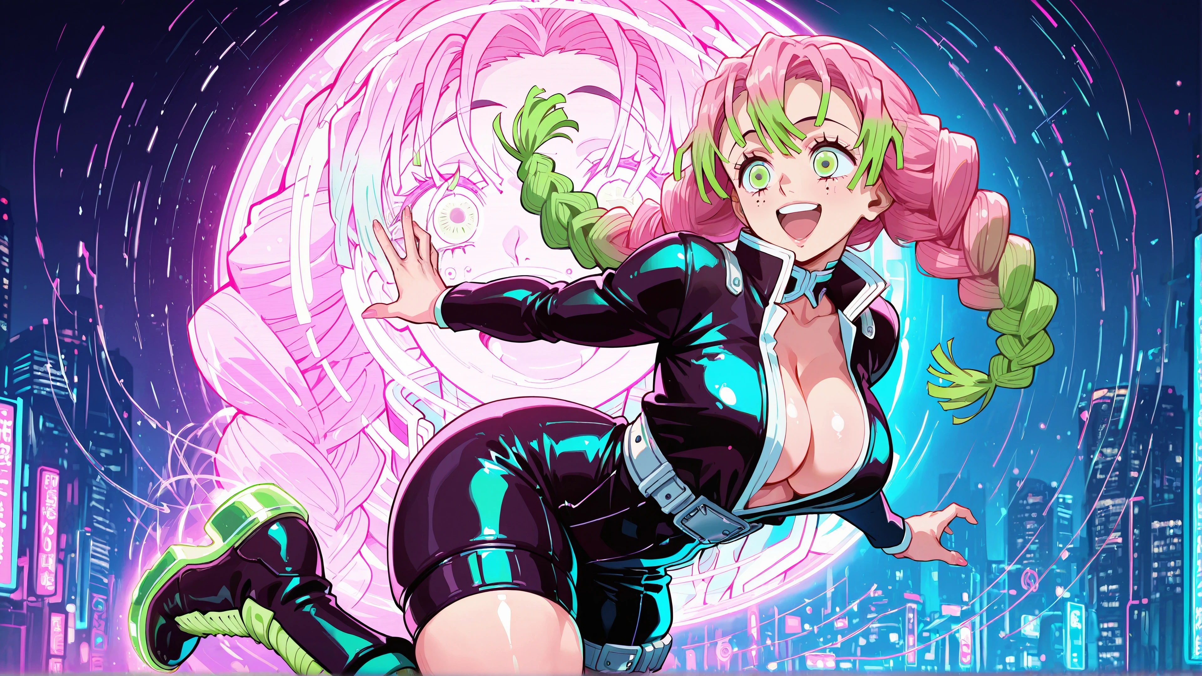 mitsuri cyberpunk wallpaper 4k desktop