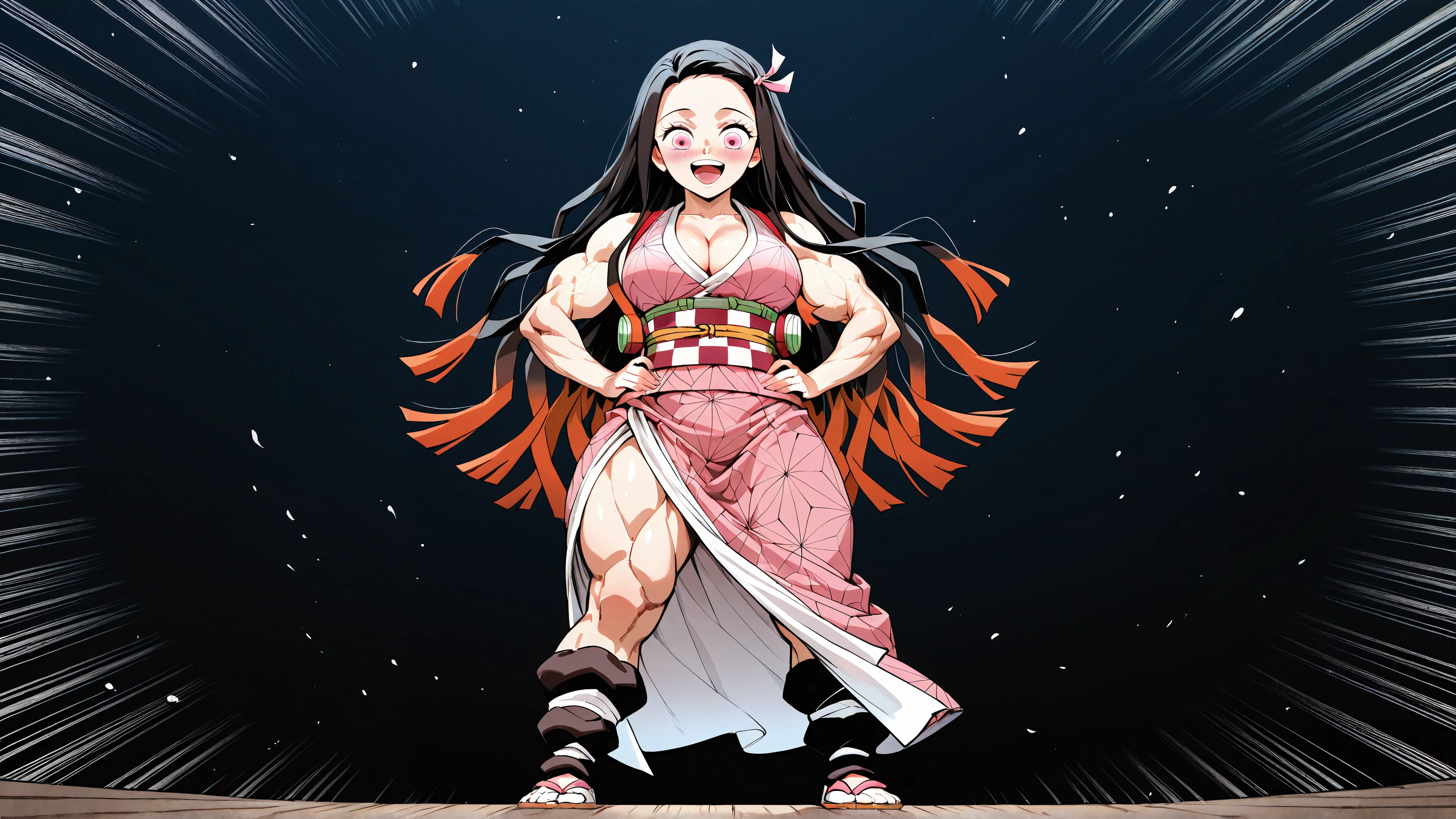 Nezuko muscles desktop wallpaper