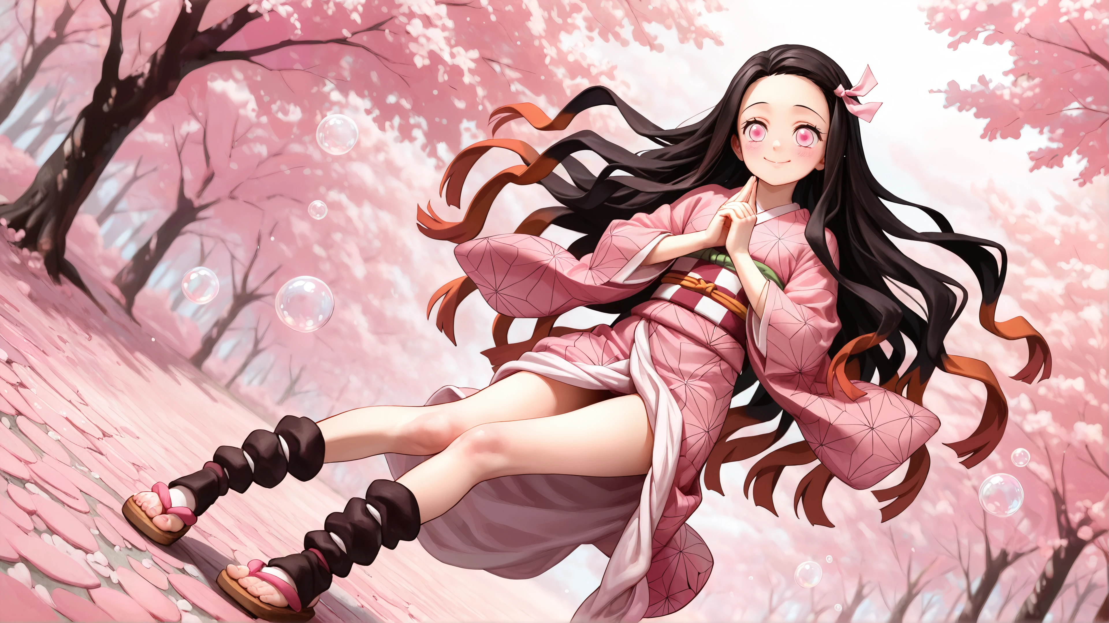 nezuko kamado cute, demon slayer cute wallpaper, nezuko desktop 4k