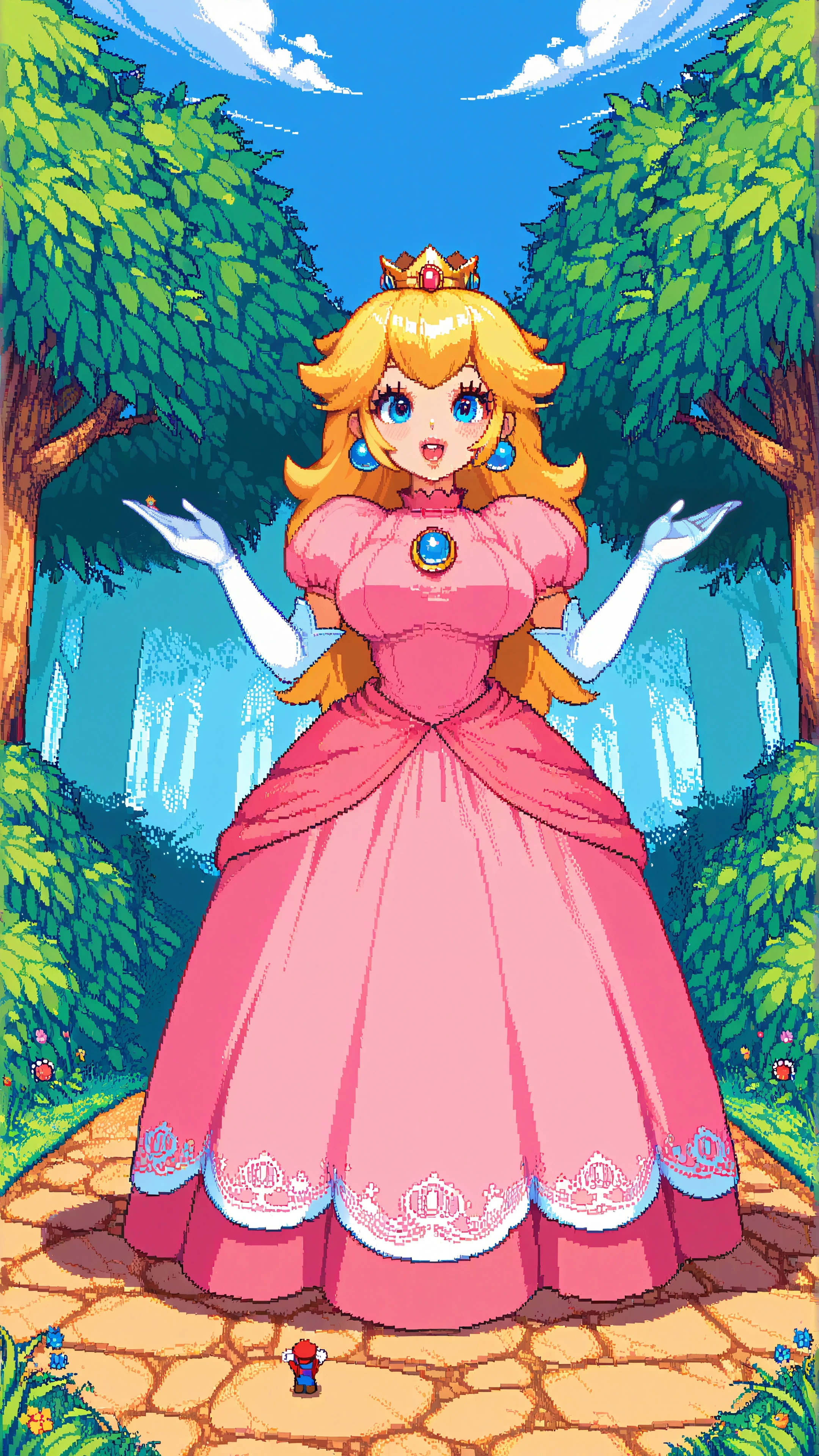 princess peach cute pixels mobile