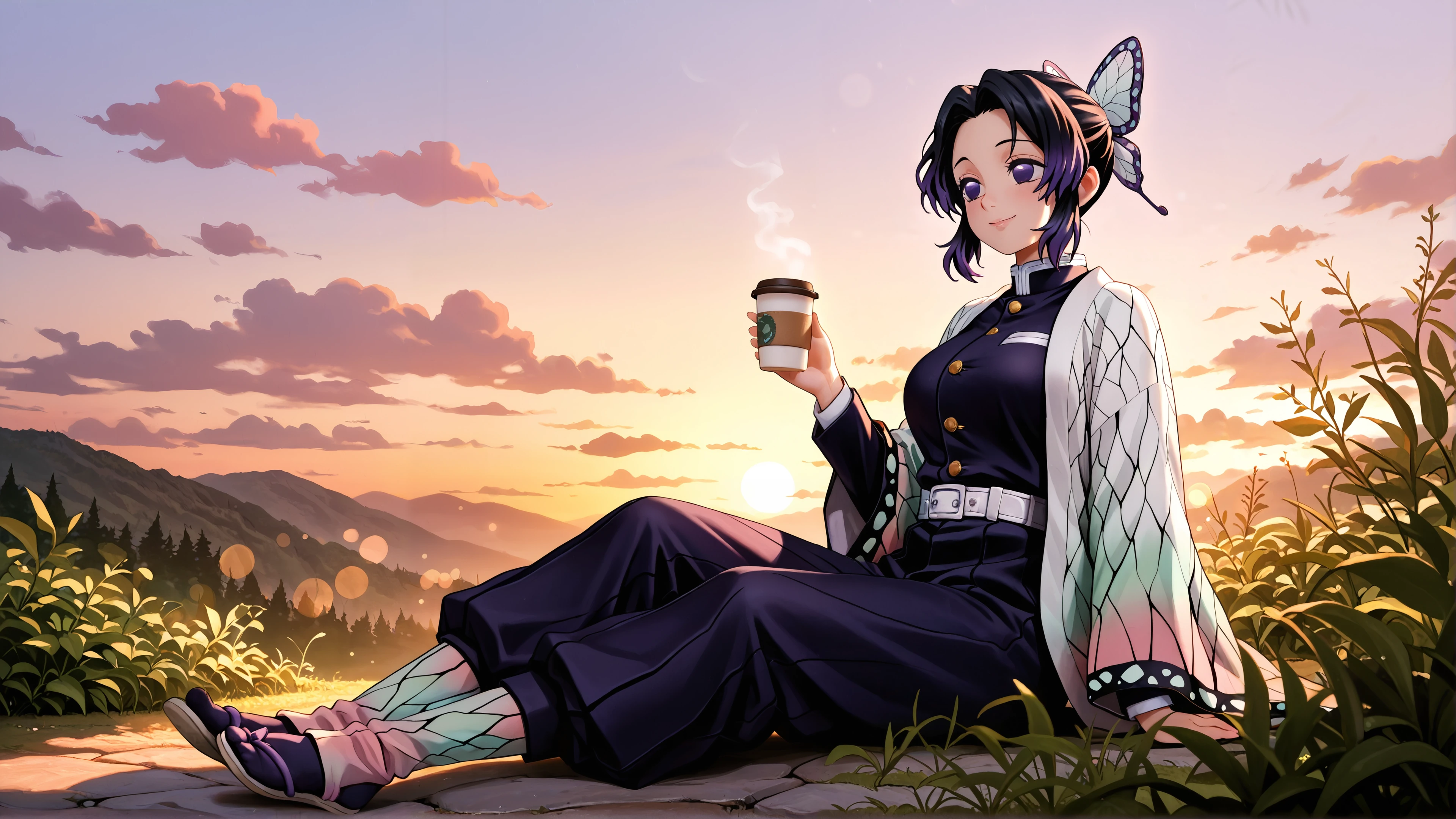 shinobu kocho chill, insect hashira wallpaper, shinobu desktop 4k, demon slayer chill