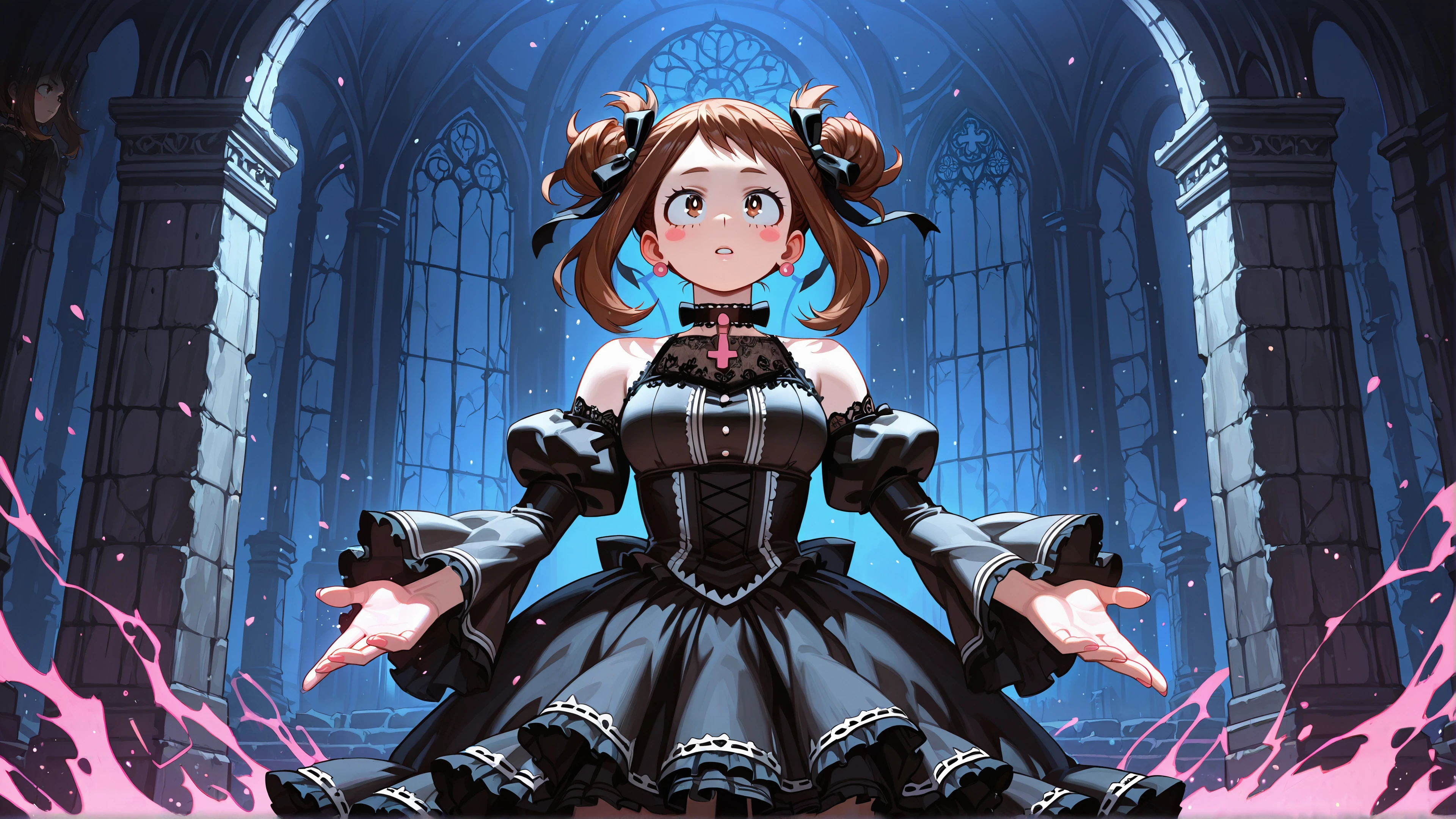 uraraka ochaco dark gothic wallpaper 4k desktop
