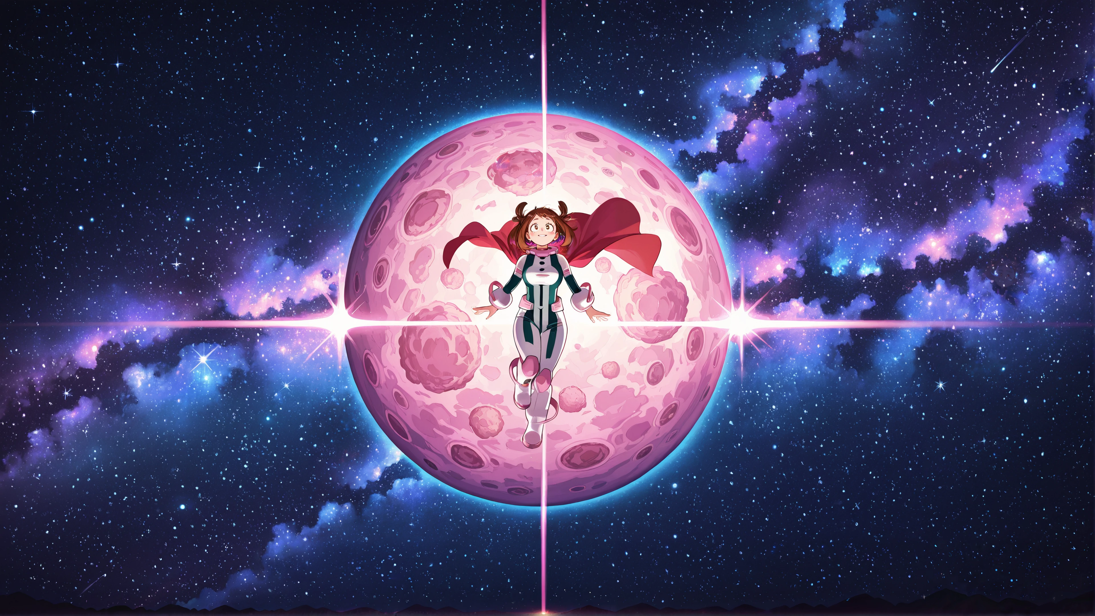 uraraka ochaco space wallpaper 4k desktop