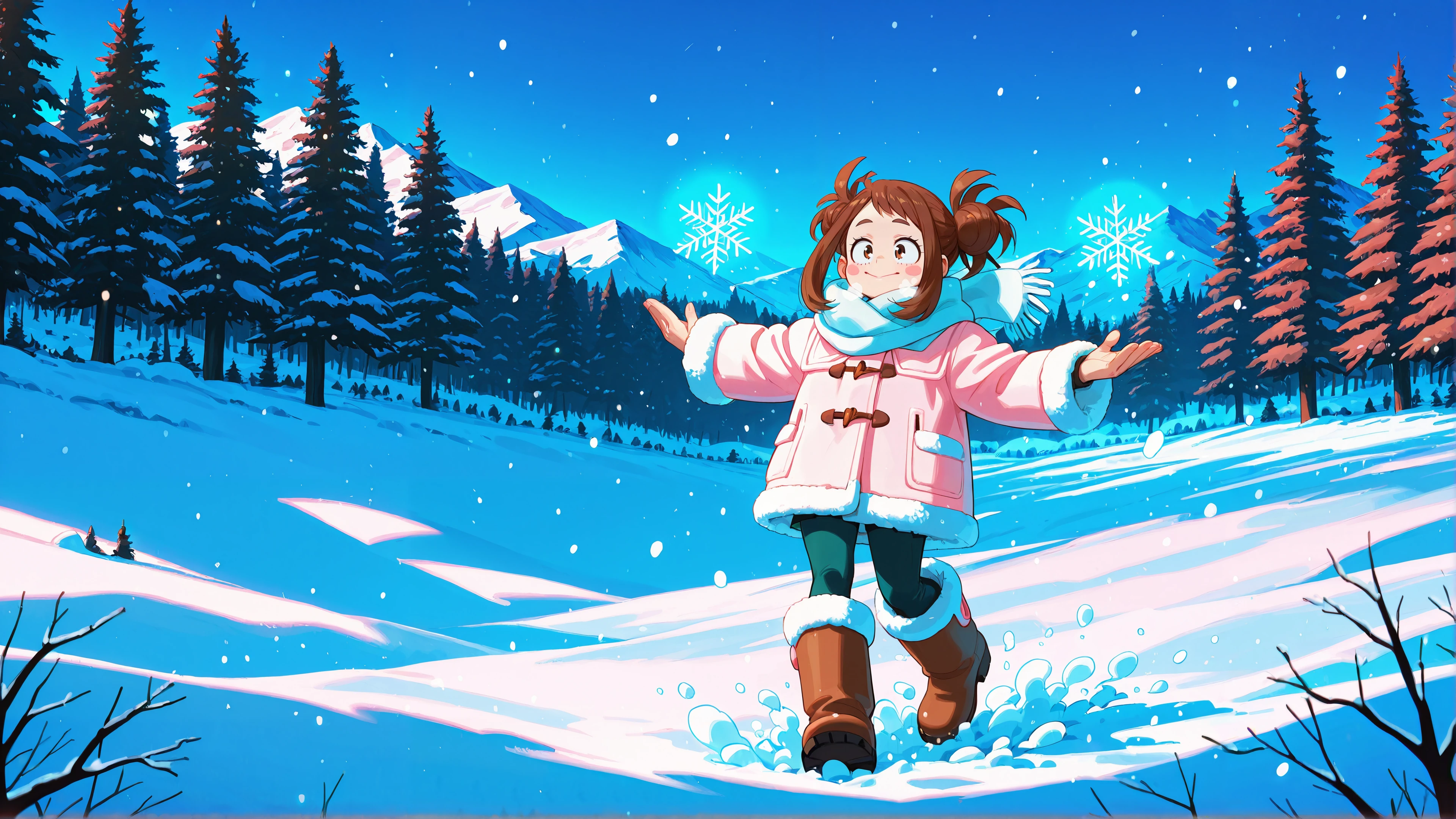 uraraka ochaco winter wallpaper 4k desktop