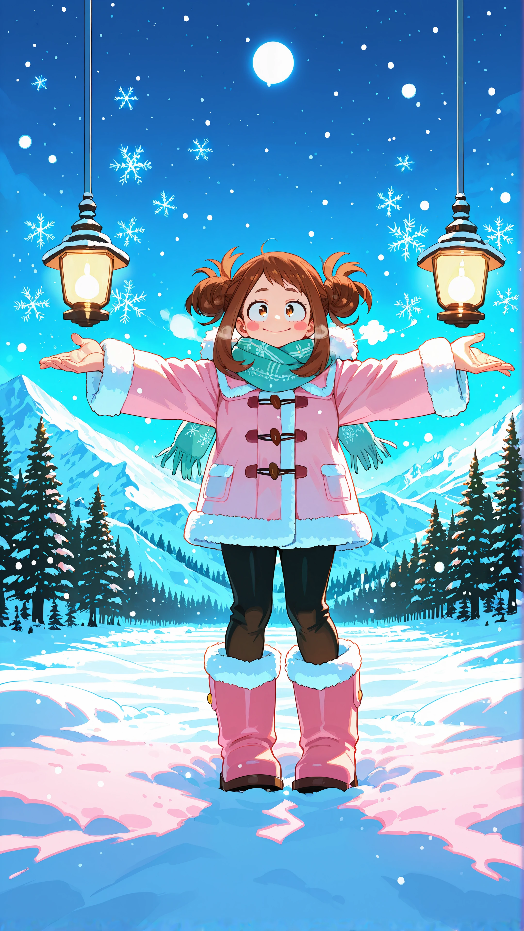 uraraka ochaco winter mobile wallpaper hd