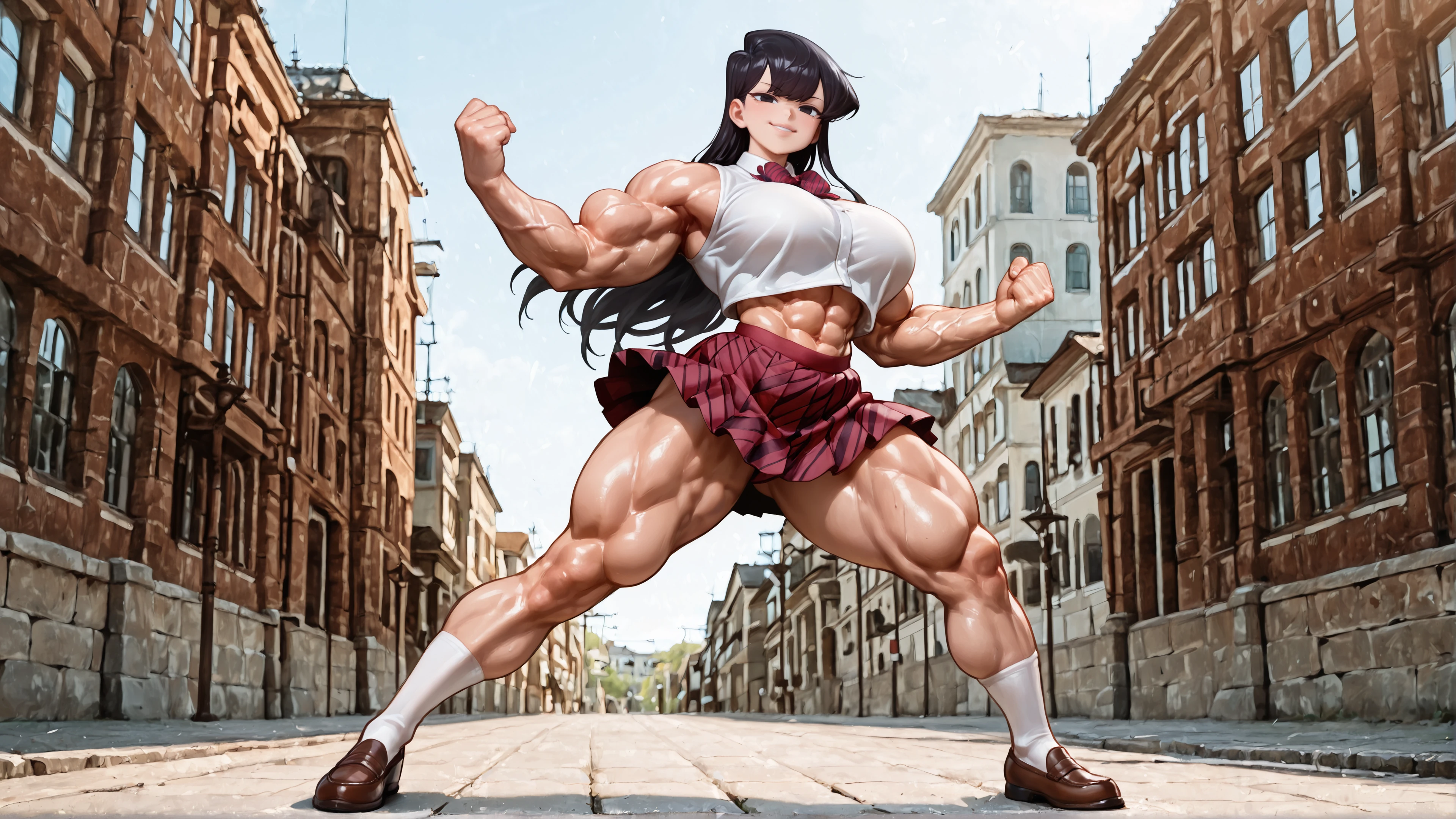 komi shouko muscles, strong komi wallpaper, komi desktop 4k