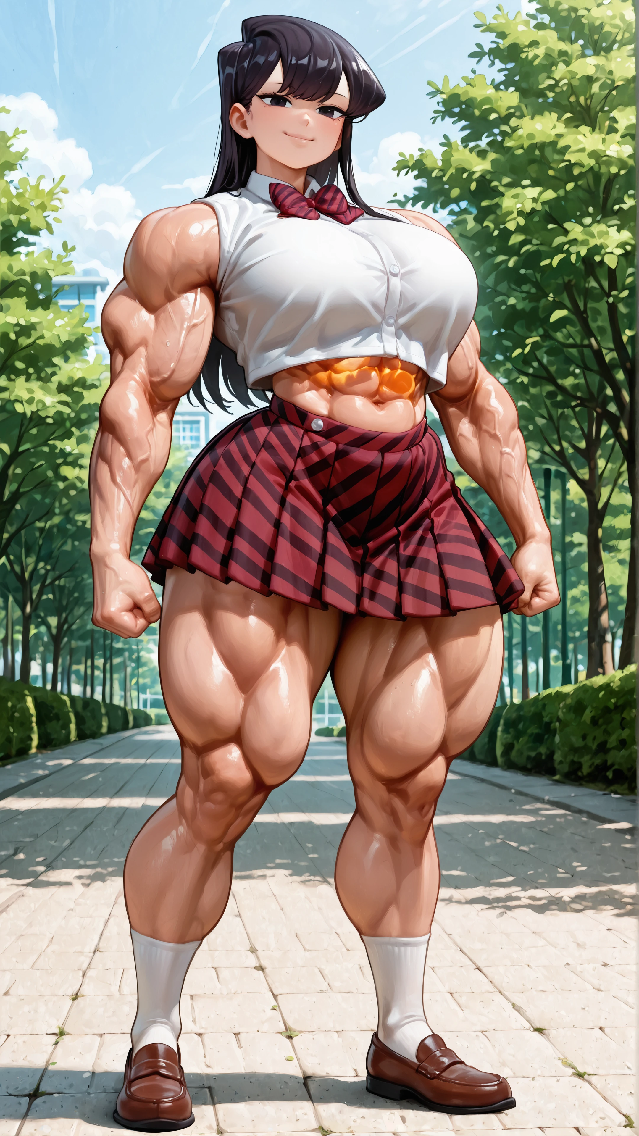 komi shouko muscles mobile wallpaper 4k