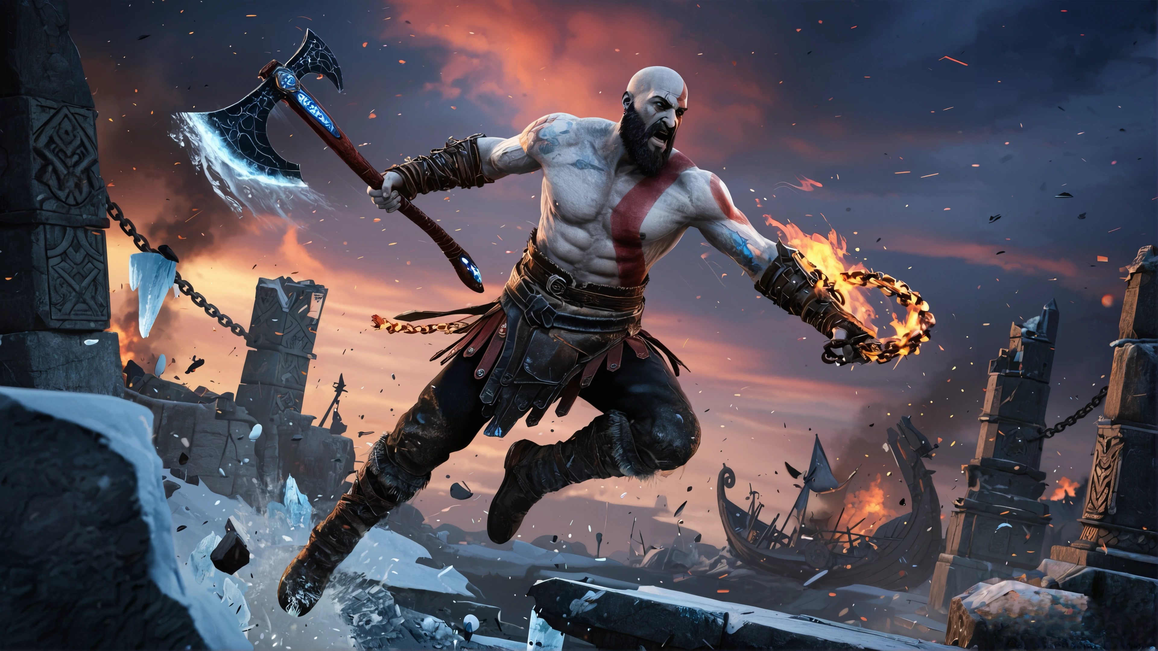 kratos god of war action desktop