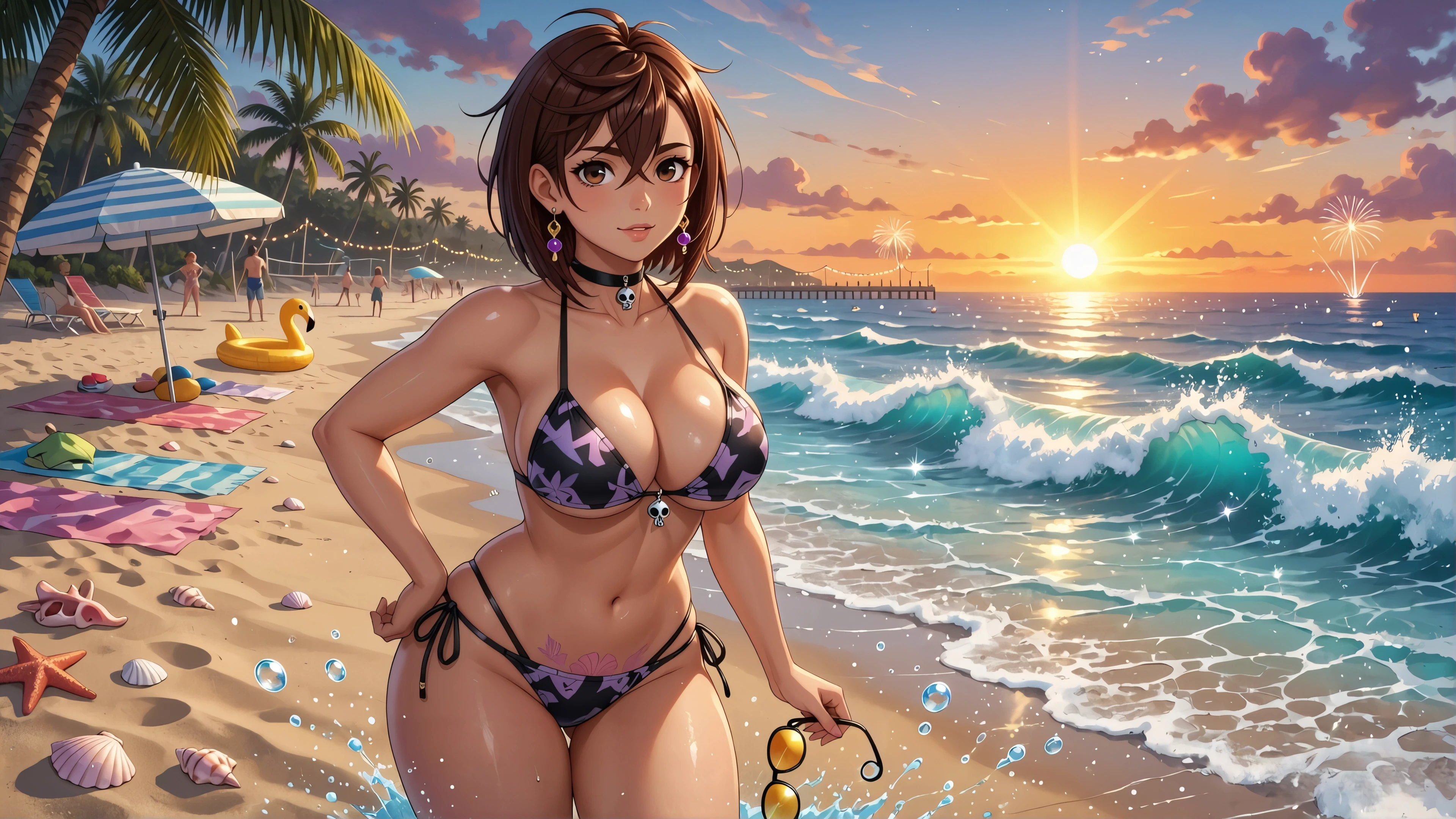 momo ayase dandadan beach desktop