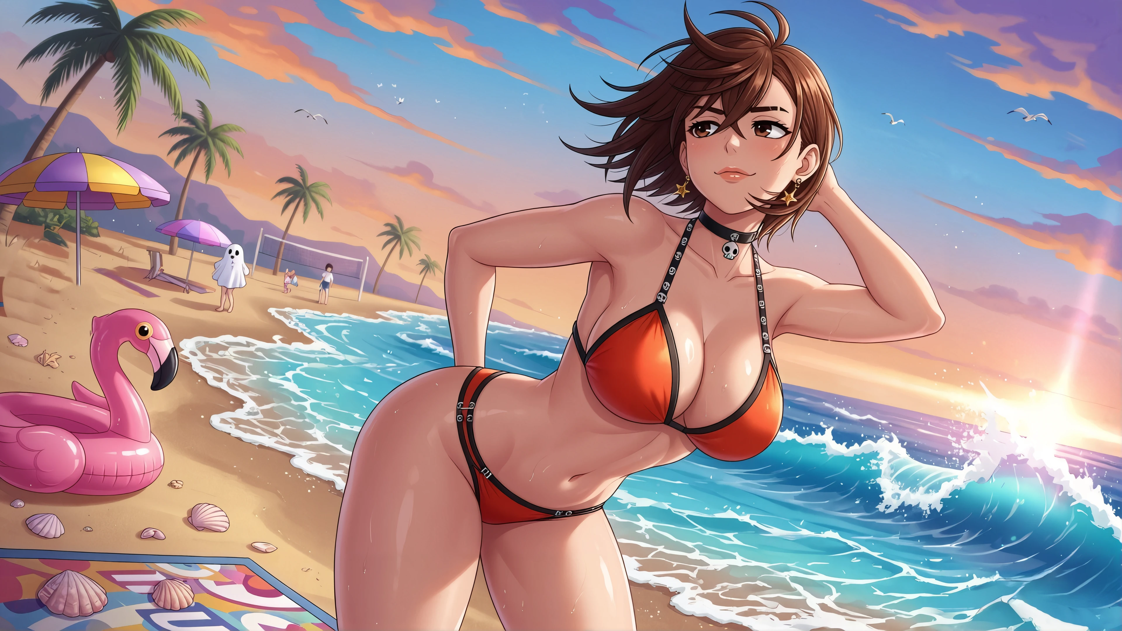 momo ayase dandadan beach desktop