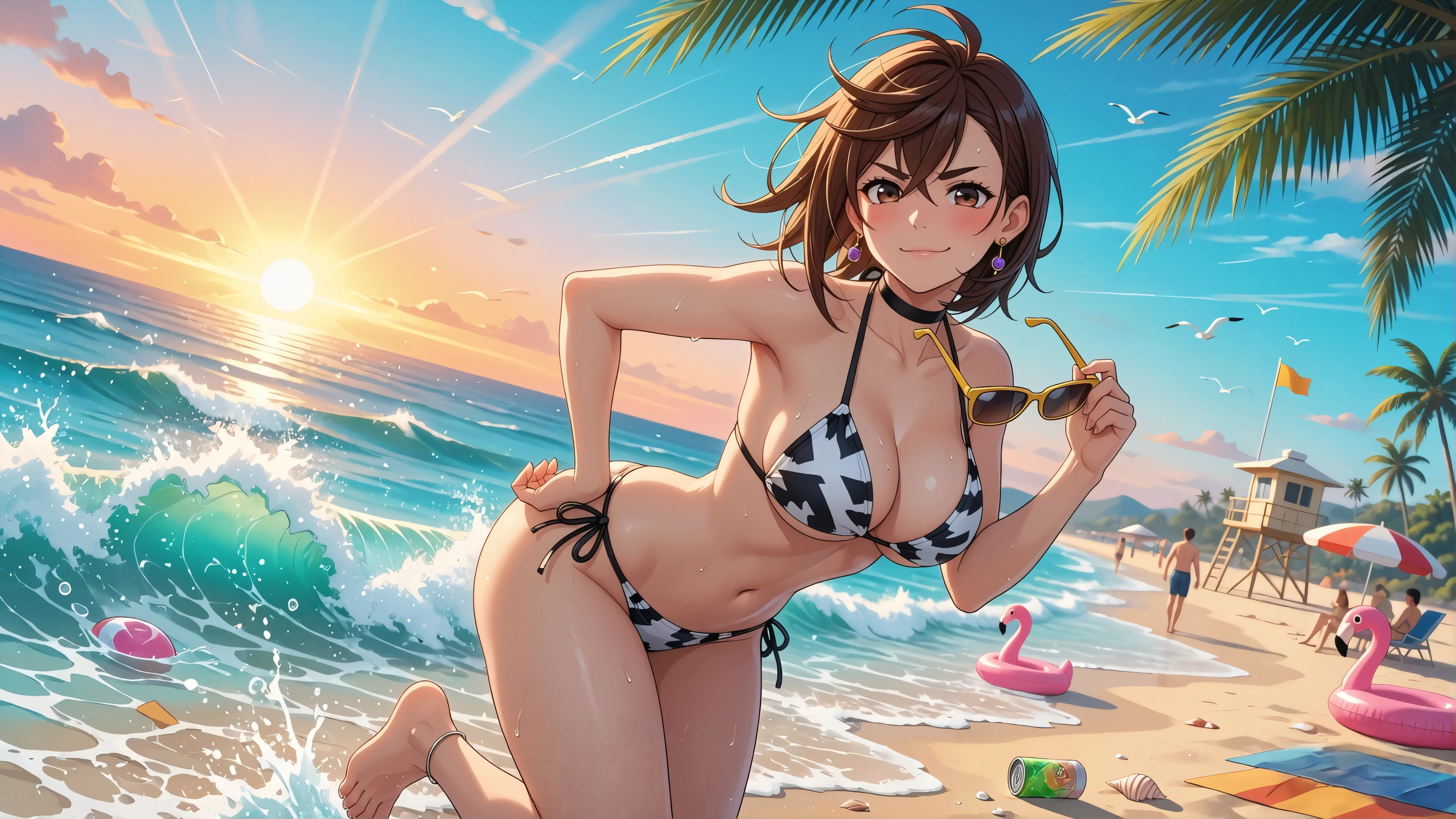momo ayase dandadan beach desktop