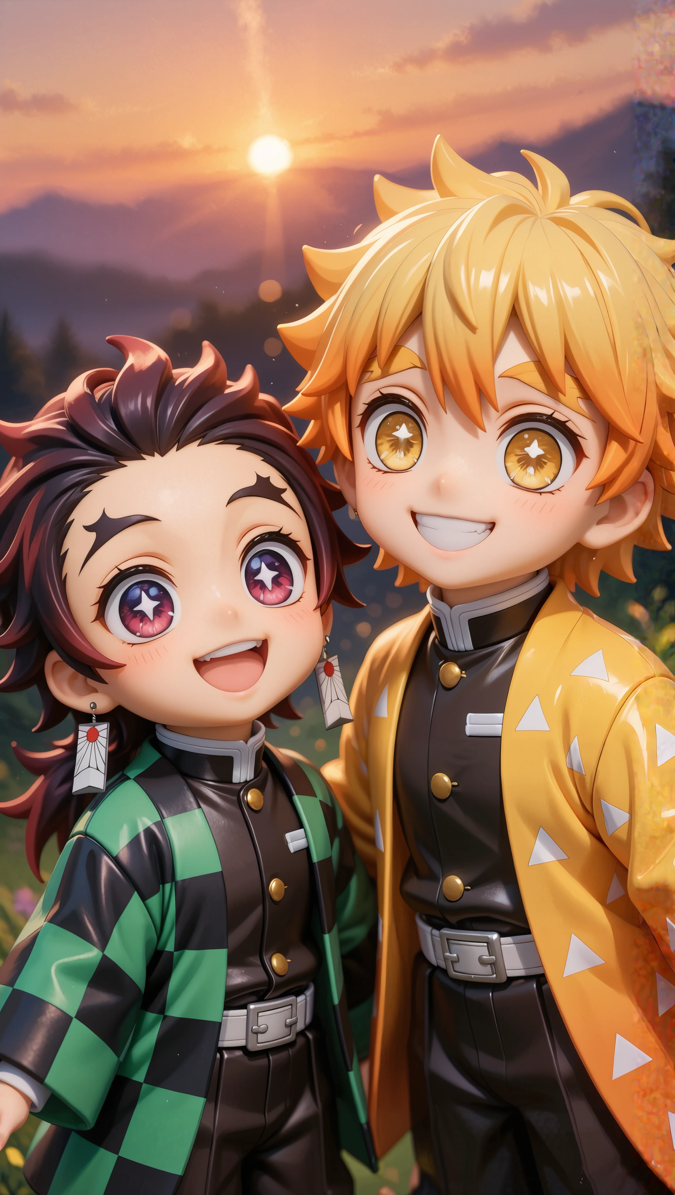 tanjiro zenitsu cute 3d mobile
