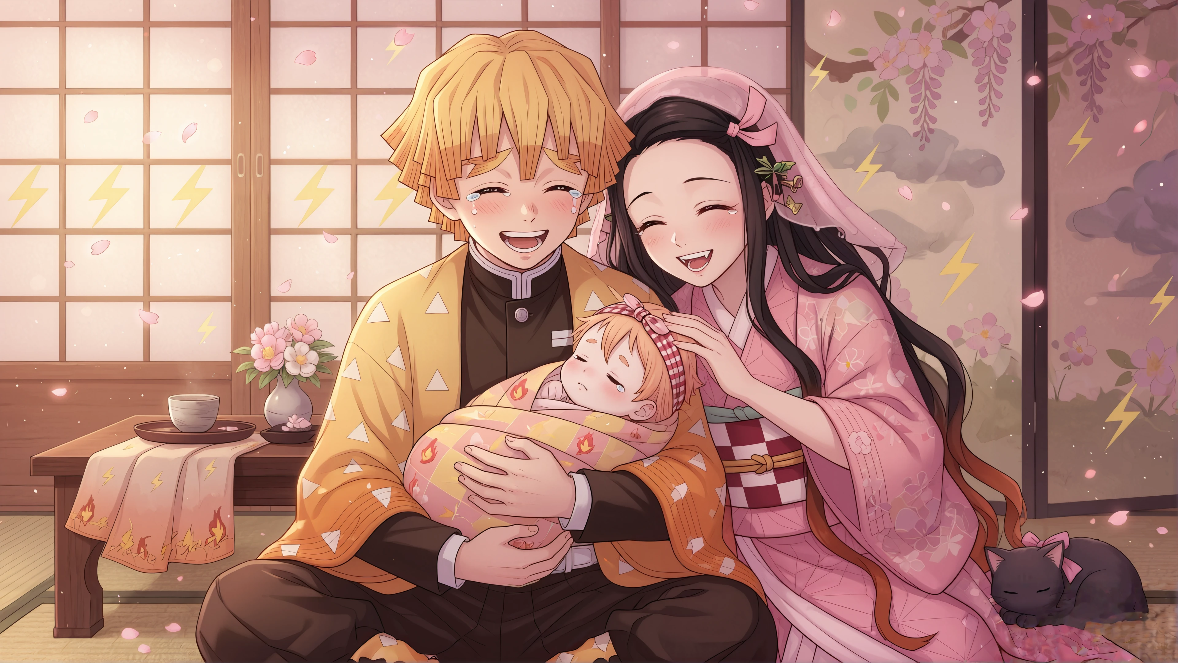 zenitsu nezuko cute couple desktop